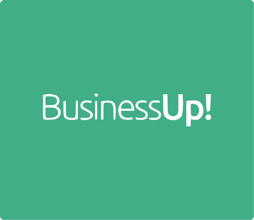 BusinessUp's logo with green background