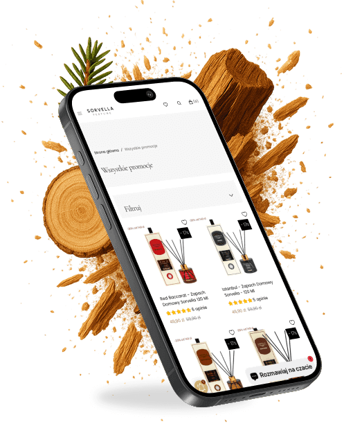 Mobile phone displaying Sorvella perfume ad, illustrating enhanced ROAS with AI Ads