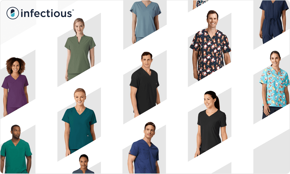 Infectious Clothing Company logo – Australia’s leading provider of stylish and functional medical scrubs for healthcare professionals.