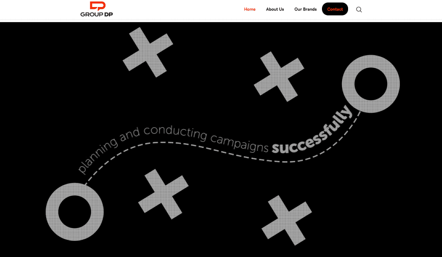 Homepage screenshot of Group DP digital performance marketing agency website