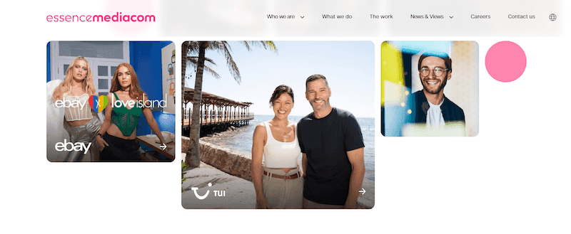 Homepage screenshot of Essencemediacom digital performance marketing agency website