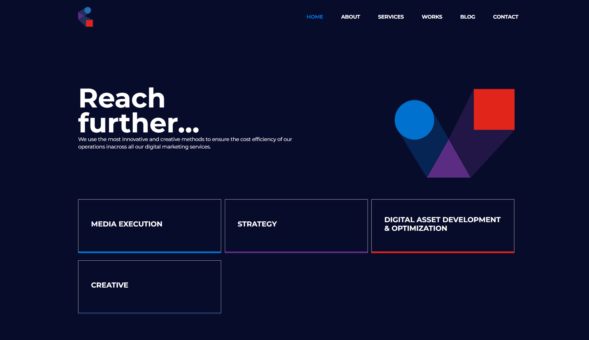 Homepage screenshot of Ingage digital performance marketing agency website