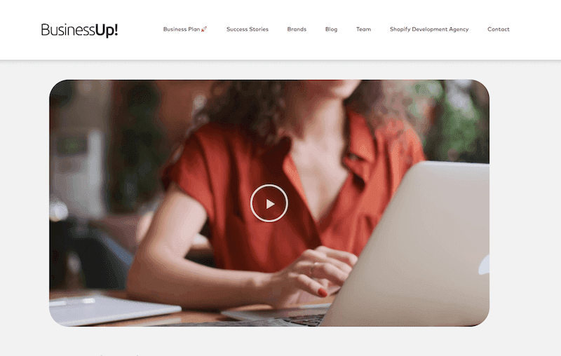Homepage screenshot of BusinessUp digital performance marketing agency website