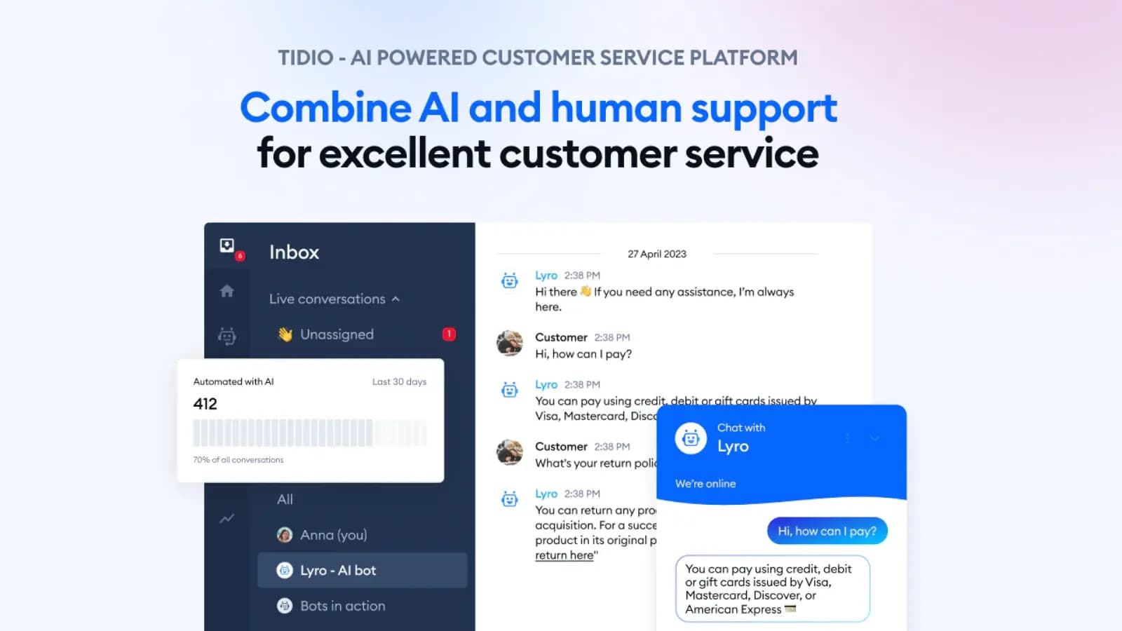 Tidio chat widget screenshot