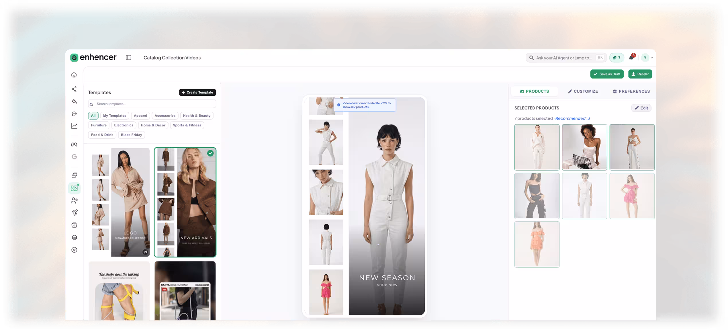 Enhencer catalog collection video editor